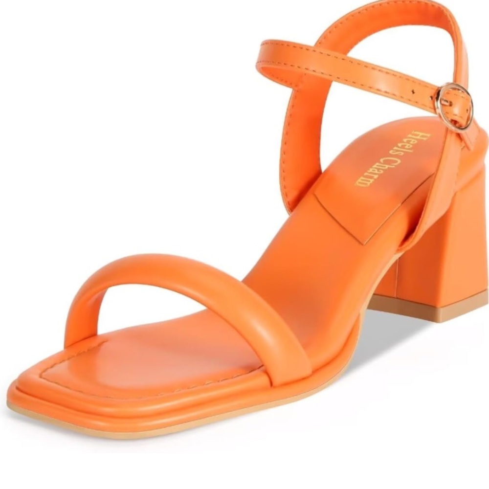 Orange Block Heels